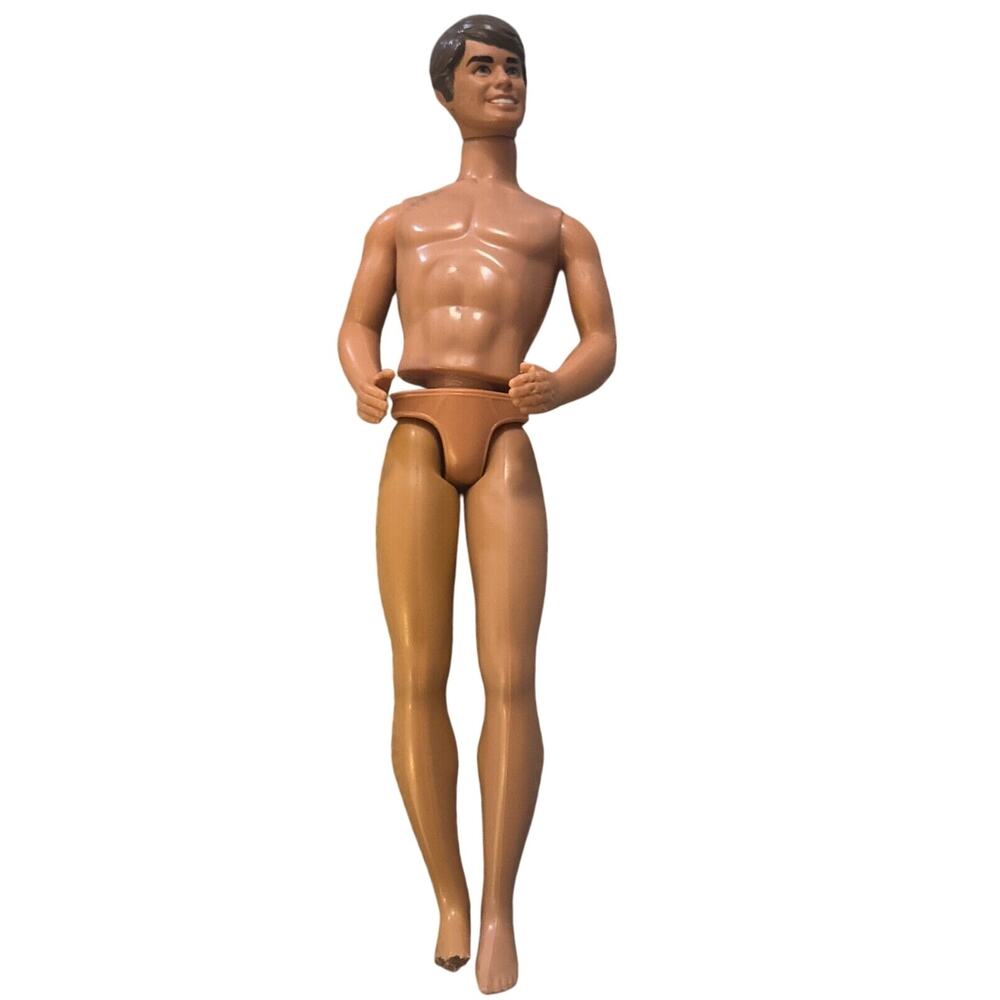 Vintage 1982 Ken Barbie Doll Mattel Brown‎ Hair Blue Eyes POOR